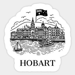 hobart line art illustration Sticker